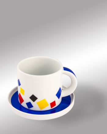 Porzellan Kaffeetasse mit Rauten-Dekor 2er-Set
