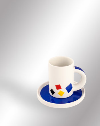 Porzellan Espressotasse mit Rauten-Dekor 2er-Set