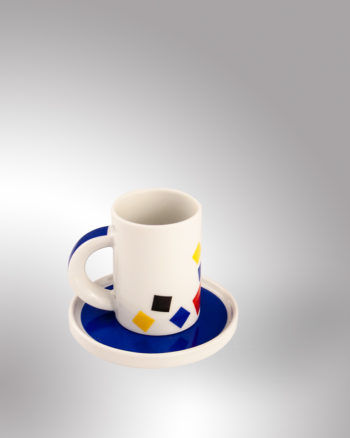 Porzellan Espressotasse mit Rauten-Dekor 2er-Set