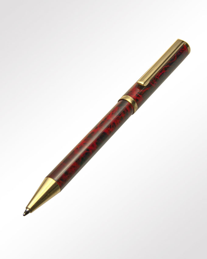 Harmel Multi-Pen Lack rotbraun marmoriert 2fach Kugelschreiber