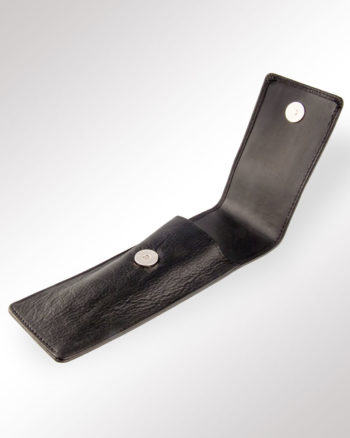 SchlaufenEtui 3 Stifte Leder anthrazit (geöffnet)