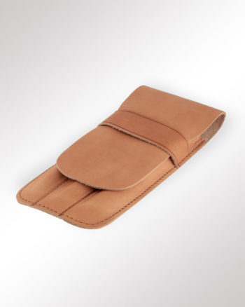 SchlaufenEtui 3 Stifte Leder hellbraun (geschlossen)