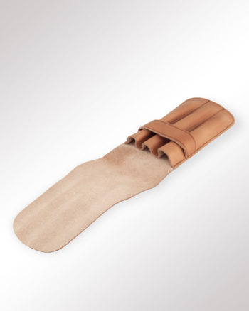 SchlaufenEtui 3 Stifte Leder hellbraun (geöffnet)