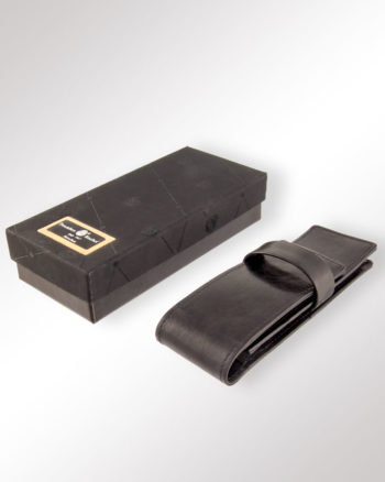 TeBe SchlaufenEtui 2 Stifte Leder schwarz mit Karton