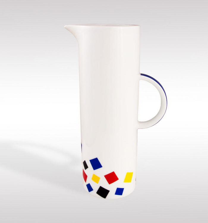 Porzellan Thermo-Kanne ‘Fribus’ m. Rauten-Dekor (0,8 L)