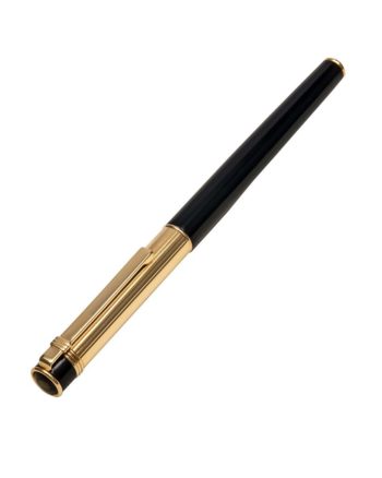 Diplomat Tintenroller Attache Lack schwarz gold geschlossen