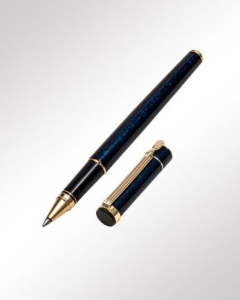 Diplomat Tintenroller Attache 1980 Lack blau marmoriert