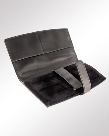KlappEtui 3 Stifte Leder schwarz (geöffnet)