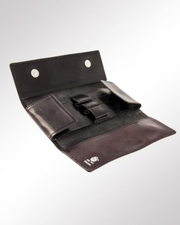TeBe KlappEtui 3-fach Leder dunkelbraun (geöffnet)