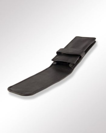 SchlaufenEtui 3-fach Leder schwarz (geöffnet)