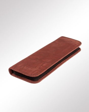 Reissverschluss-Etui 2-fach rostbraun (geschlossen)