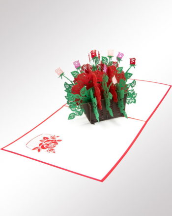 3D PopUp Klappkarte Rosenkorb (Übersicht)