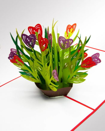 3D PopUp Klappkarte Herzenstrauß