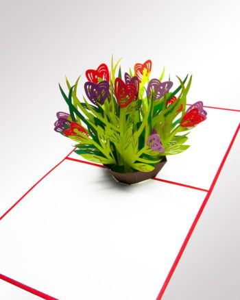 3D PopUp Klappkarte Herzenstrauß (Übersicht)