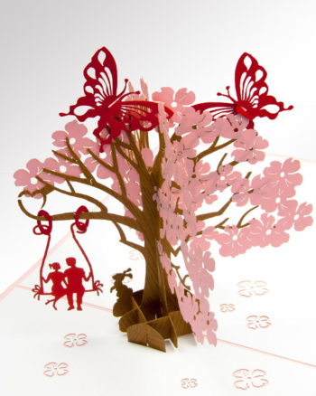 3D PopUp Klappkarte Hochzeitsschaukel